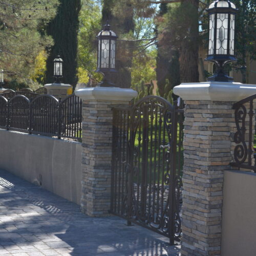 short ornate iron fence for small yard