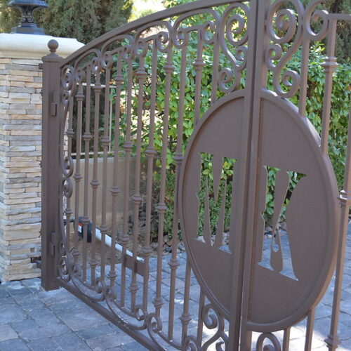 automated gate in front of home